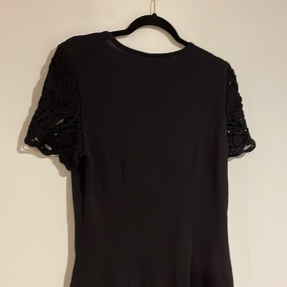 Escada Margaretha Ley Black wool blend knit dress with decorative sleeves Sz 36 - Picture 6 of 8